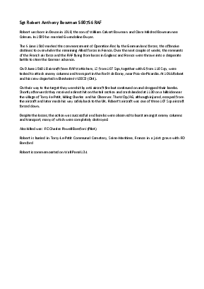 A preview of a PDF biography for Bowman, Robert Anthony